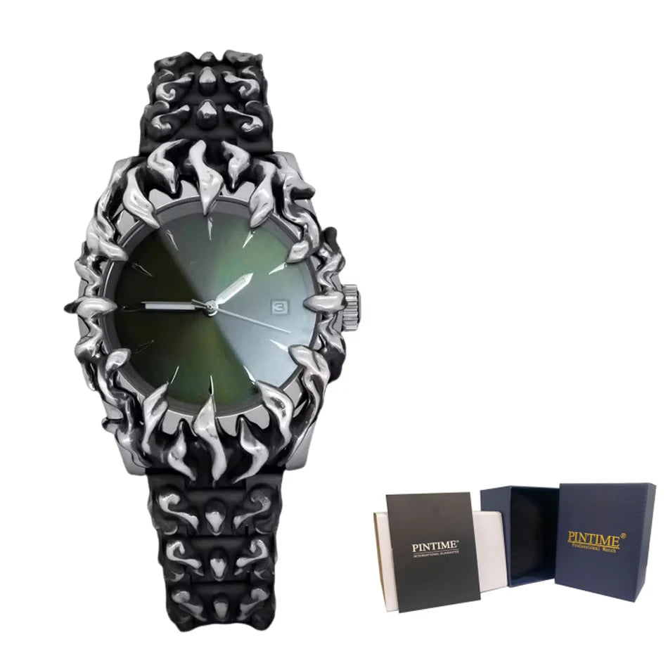 Men Wristwatch Classic Retro Claw Alabaster Y2K Watch for Men European American Fashion Cool Alien Advanced Design Quartz Watch