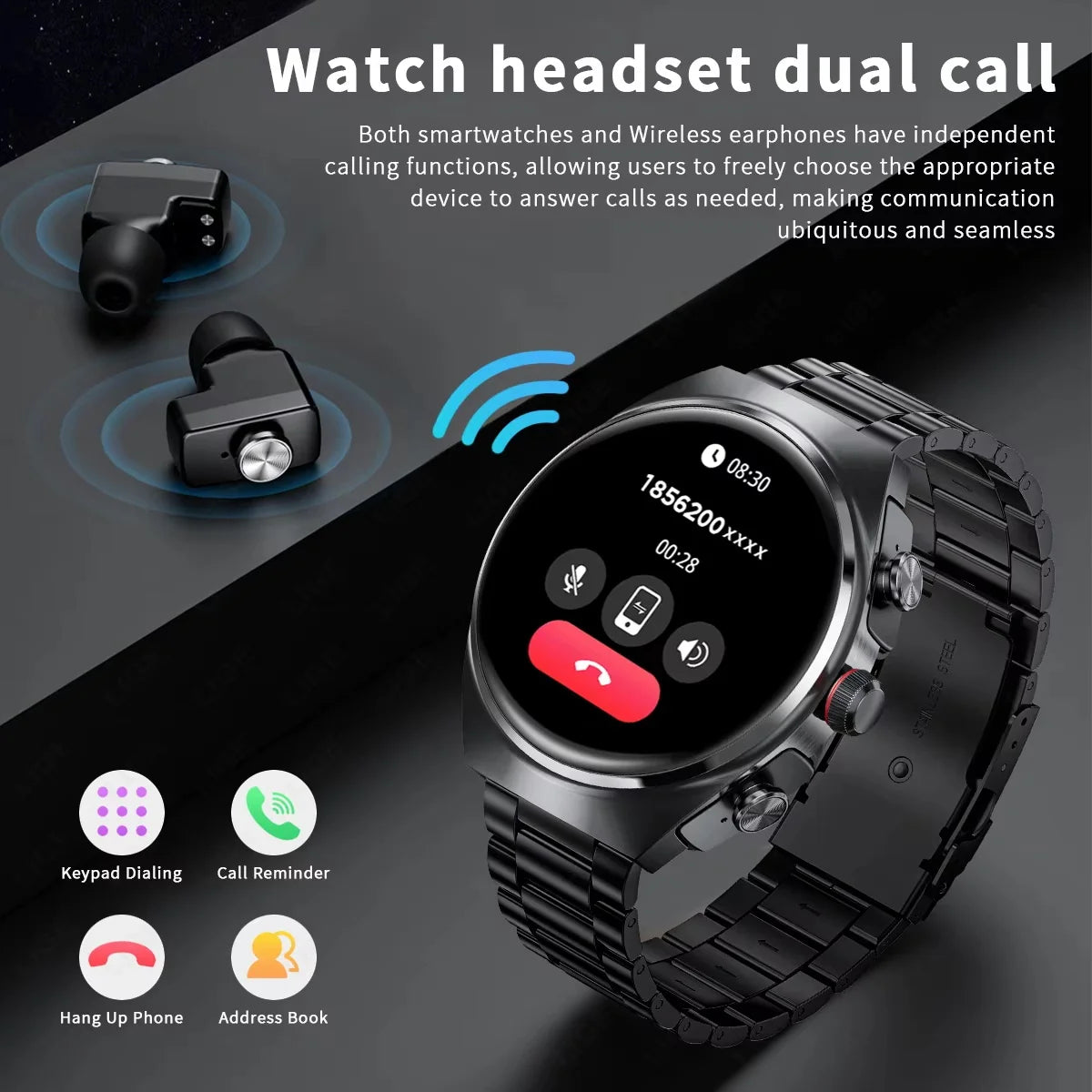2025 2-in-1 Smart Watch With Earbuds NFC Smartwatch TWS Bluetooth Earphone Heart Rate Blood Pressure Monitor Sport Fitness Watch