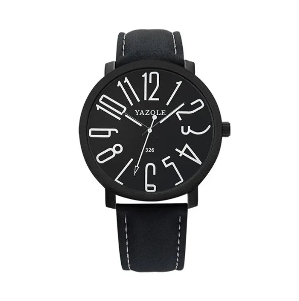 UTHAI Men's Watch Simple Waterproof Trendy Brand Thin Leather Strap Black Male Fashion Quartz Clock Watches