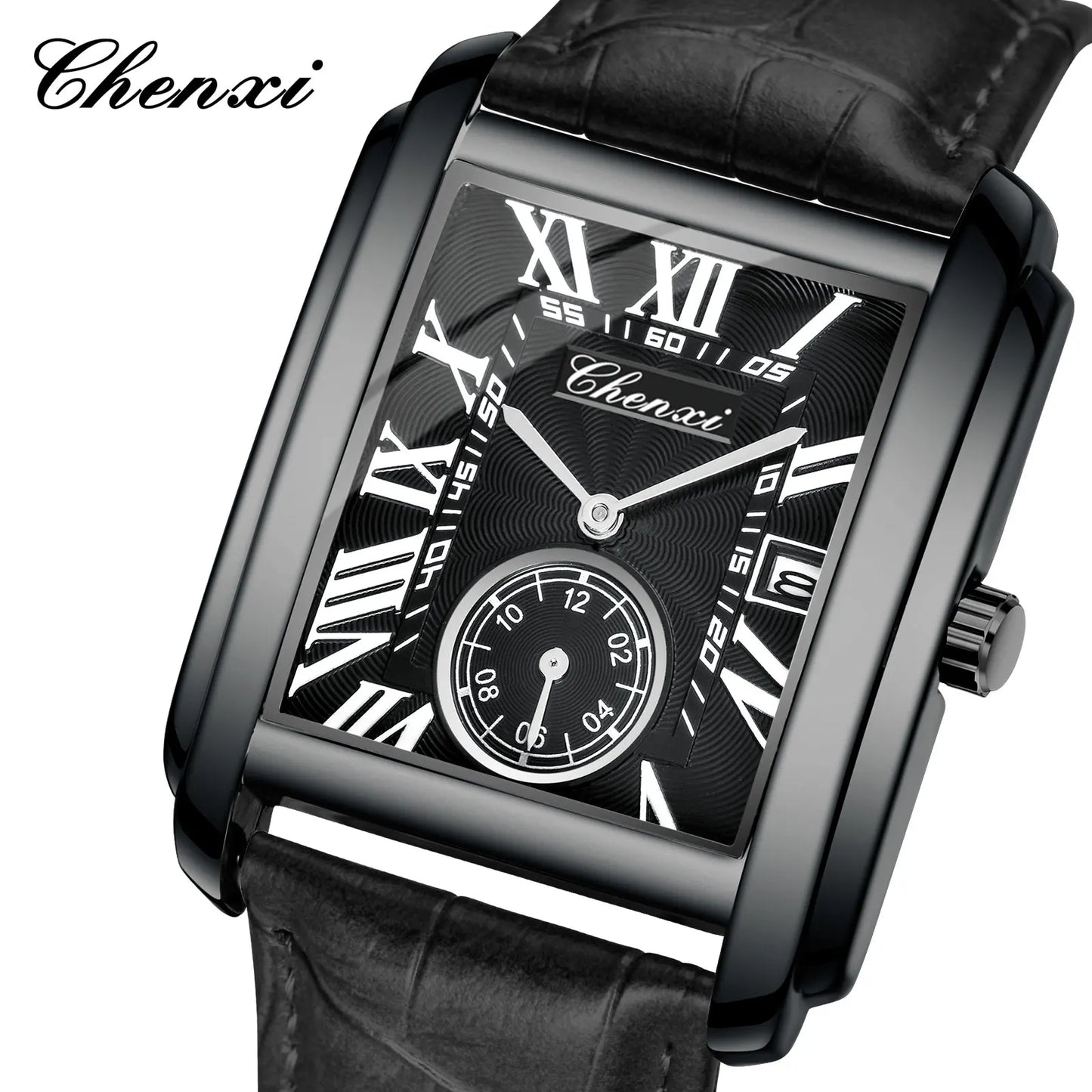 Top Business Luxury Brand Men's Watches High-end Square Dial Luminous Waterproof Running Seconds Men's Quartz Watch Original