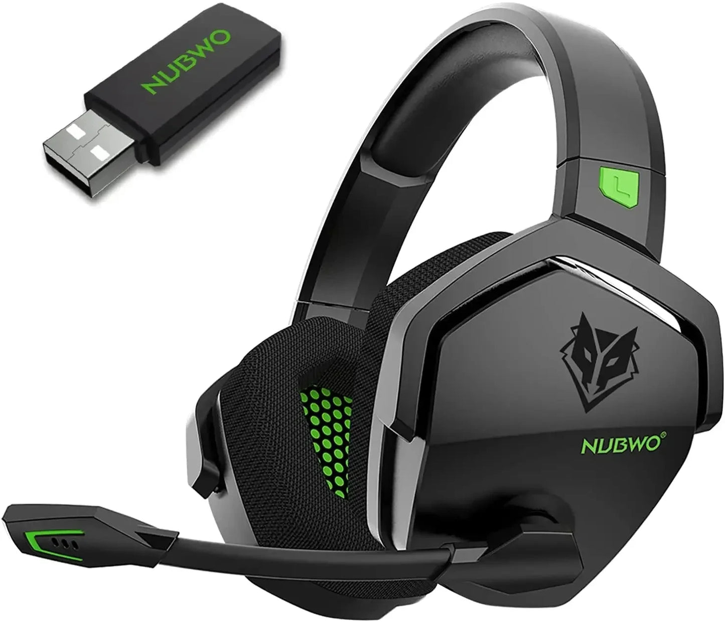 NUBWO G06 Dual Wireless Headsets Gamer with Microphone 2.4GHz Bluetooth 5.3 Gaming Headphones for PS5, PS4, PC, Mobile, Switch
