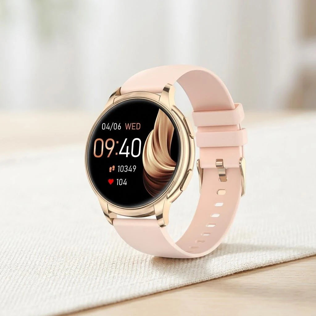 Water Resistant Smartwatch for Women Heart Rate Monitor Sleep Tracker Bluetooth Call Receiving Compatible with Android and iOS