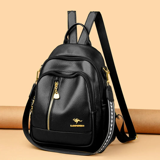 Genuine Original Leather Brands Backpack For Women Student School Bag Rucksack Luxury Design Back Pack Large Capacity Sac A Dos