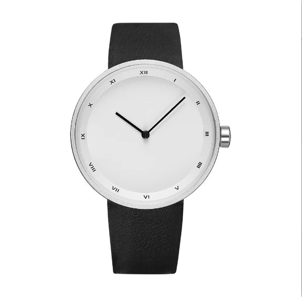 UTHAI Men's Watch Simple Waterproof Trendy Brand Thin Leather Strap Black Male Fashion Quartz Clock Watches