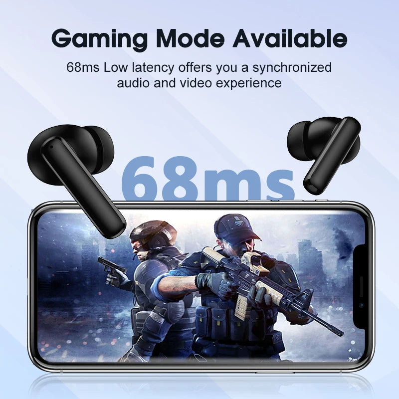 QCY T13 ANC Wireless Earphones Bluetooth 5.3 Active Noise Cancellation Headphones 4 Mics ENC Headset in-Ear Gaming Earbuds