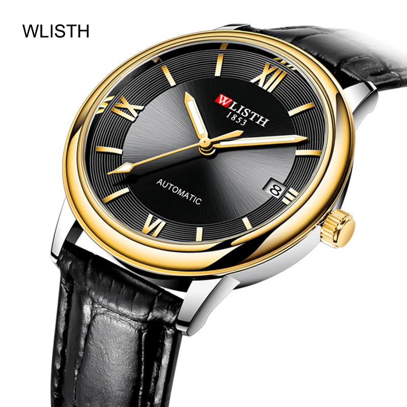 Mens Automatic Watches Luxury Men Dress Mechanical Watch Fashion Waterproo Wrist Automatic Watch Date Leather Strap