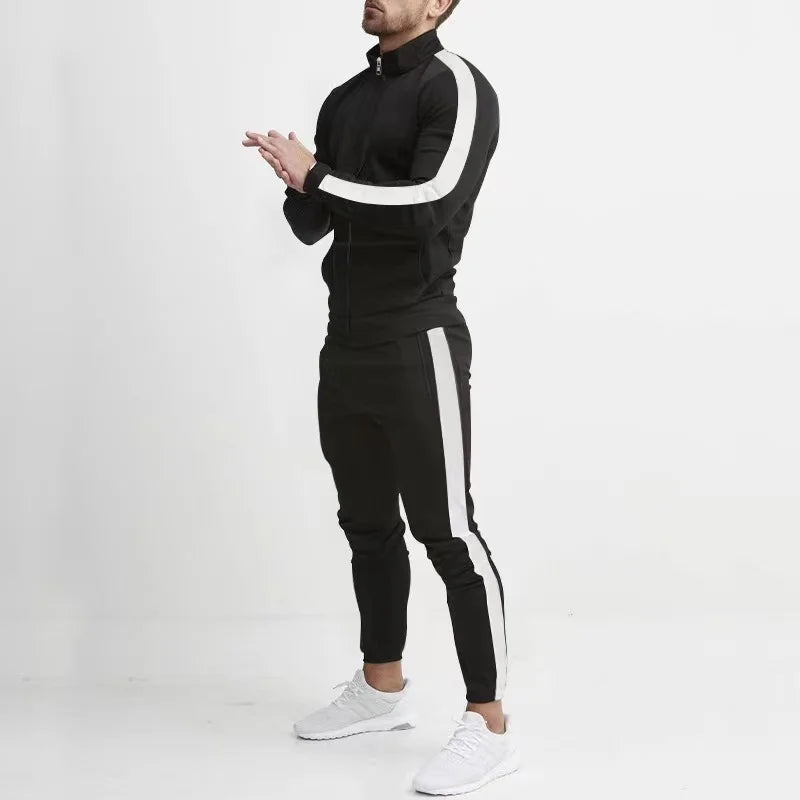 Sport Suits for Men's Y2K Fashion Streetwear 2 Piece Set Autumn Winter Male Tracksuit Sets Zipper Stand Collar Jackets+Pant Sets