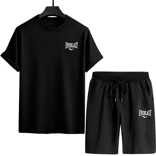 2026 New in Mens Tracksuit T-shirt + Shorts Urban Causal Sports Outfit Male Spring Summer Home Outdoor Comfort Tees Set
