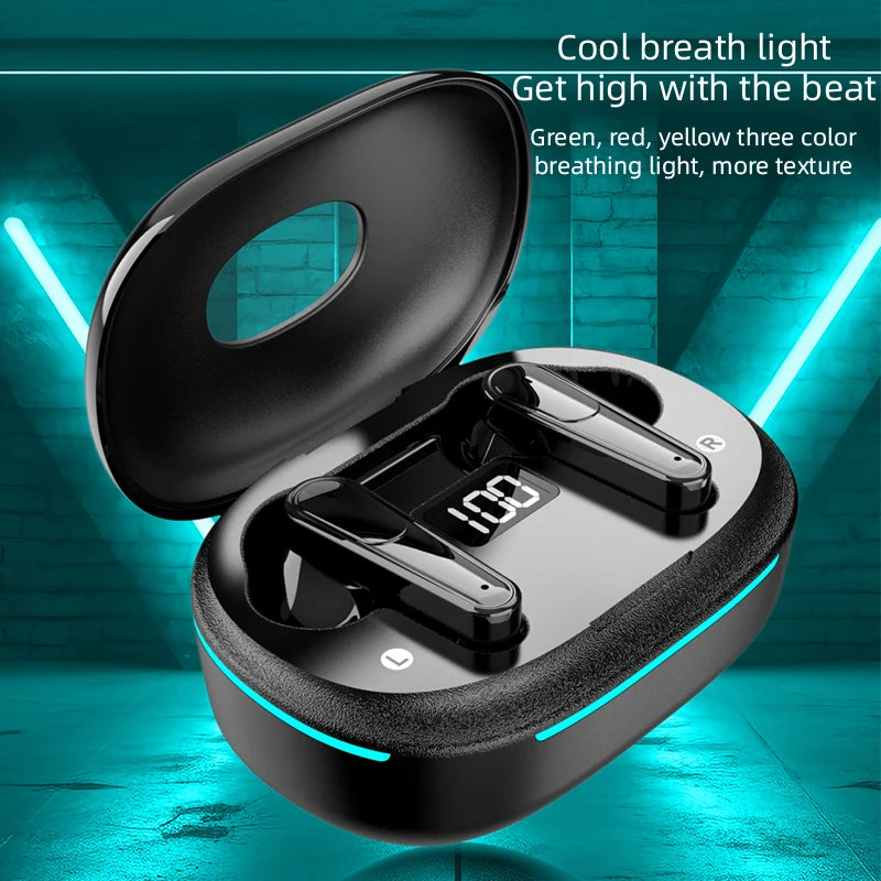 Plus70 ANC ENC Earbuds with LED Display Auto Pair Dual Microphone Touch Control HiFi Stereo Breathing Lights 200mAh