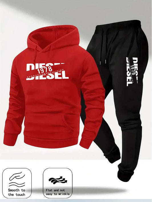 Unisex Hooded Pullover Tracksuit Fashion Sportswear Sports Hoodie Set for Autumn Winter Casual Sweatshirt And Pants