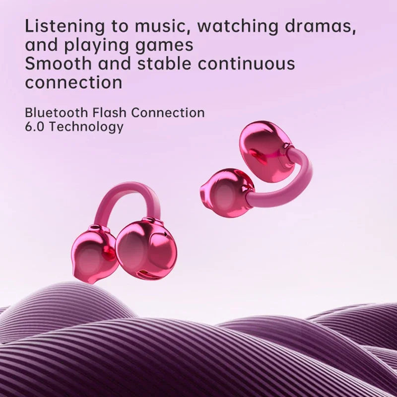 Over Ear Wireless Bluetooth 5.4 Headphones Sound Quality Noise Reduction Ear Clip Earphones Long Endurance Earsets for Women