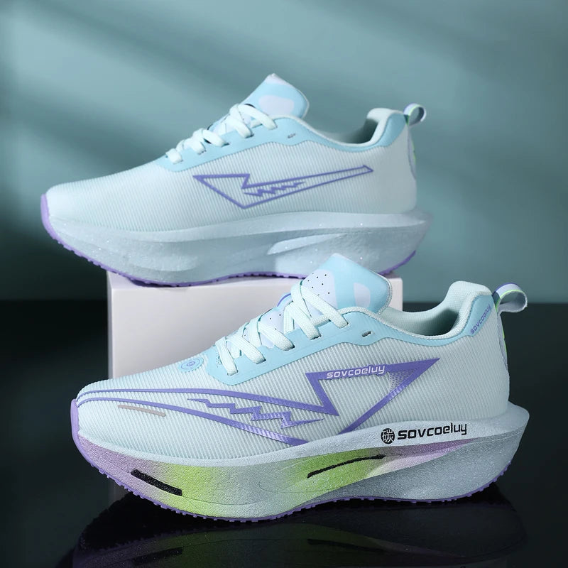 Running Shoes Men Sports Carbon Board Speciality Marathon Breathable Lightweight Women's Comfortable Athletic Nonskid Sneakers﻿