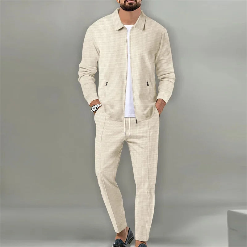 2024 NEW men's tracksuit zipper cardigan running suit men Jacket   Pants 2 Piece Set Sports Suit Autumn High Quality Sportswear