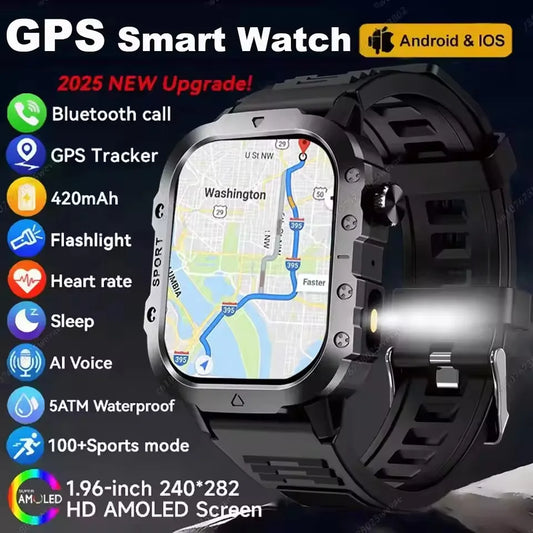 2026 New SmartWatch Men For Women Militray Outdoor GPS Track Sport Watches Heart Rate Sleep Waterproof Smart Watch IOS Android