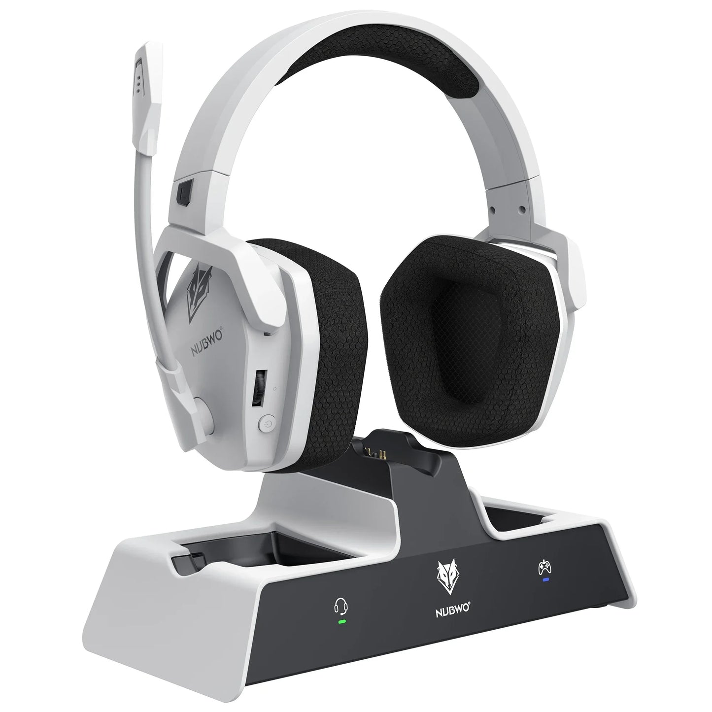 NUBWO G06 Dual Wireless Headsets Gamer with Microphone 2.4GHz Bluetooth 5.3 Gaming Headphones for PS5, PS4, PC, Mobile, Switch