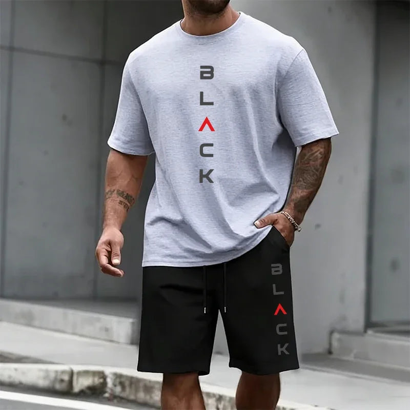Men Tracksuit Summer Casual T-shirt&shorts Urban Fashion Short Sleeve Sportswear Home Outdoor Comfort Cool Outfit Men's Clothes