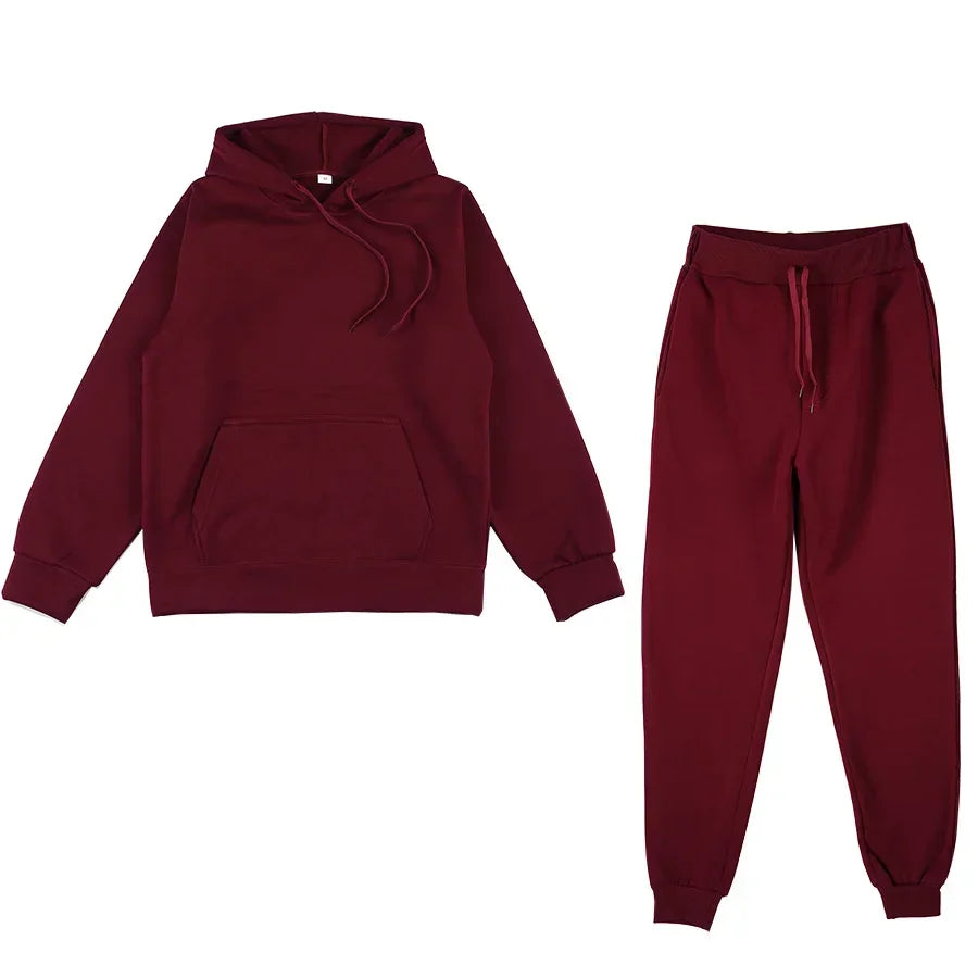 New Round Neck Running Set Long Sleeved Long Pants 2-piece Set Women's Waffle Sports Hoodie Top Men's Women's Fitness Sports Set