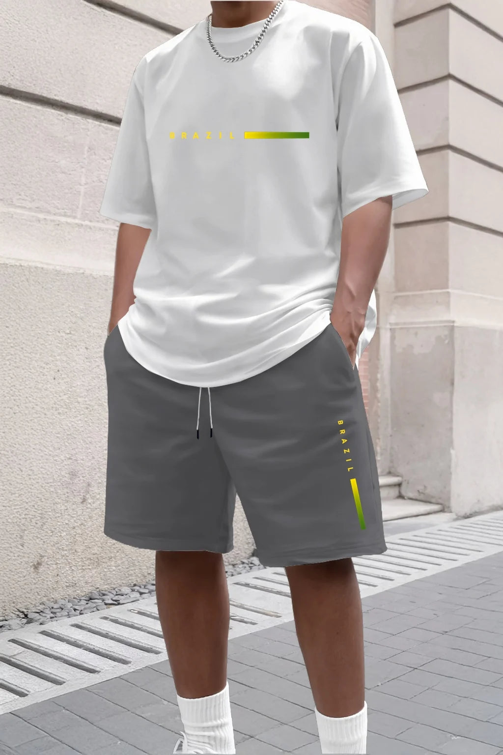 Men's Tracksuit 2 Piece O-neck Short Sleeve Shirt Shorts Set Men's Running Suit Plus Size T shirts Man Clothing Summer T-shirt