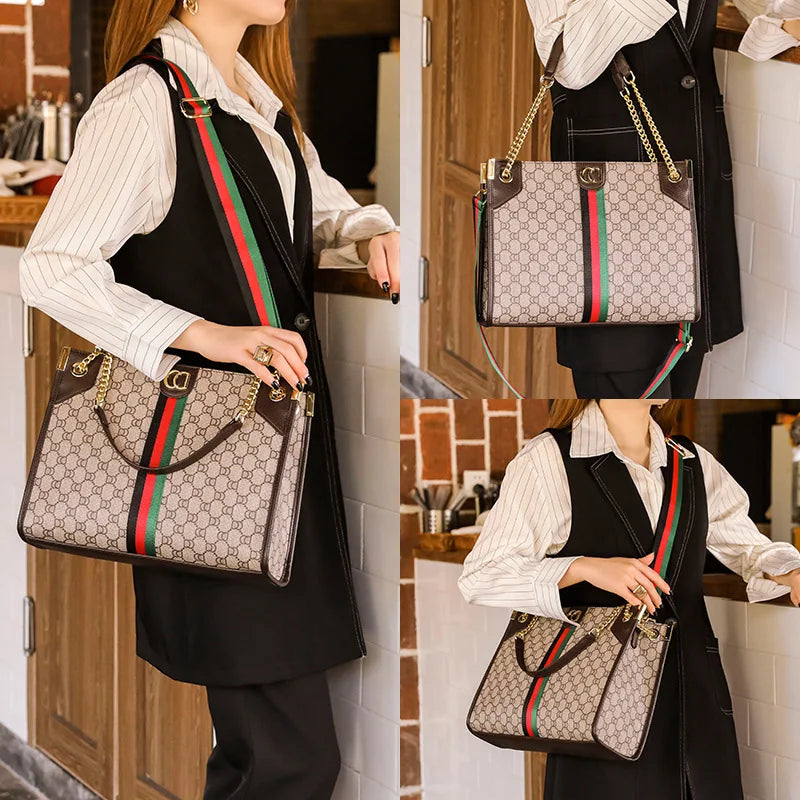 Ladies' new vintage business tote bag, a simple and spacious design for cross-body or shoulder bag, bucket bag