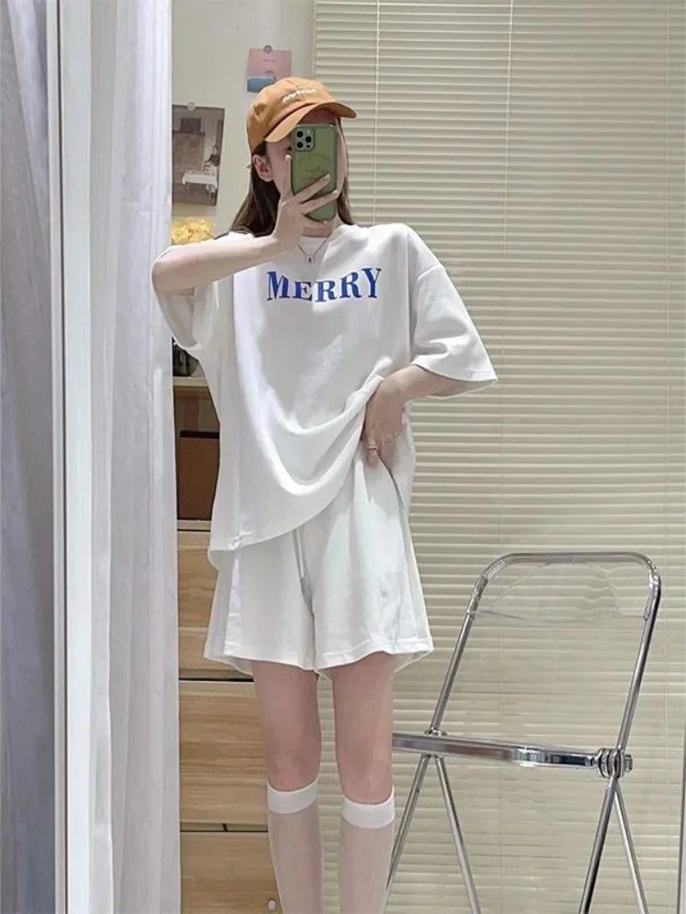 Casual Tracksuit Woman Shorts Stylish Short Sets for Women 2 Pieces Classic Summer Fashion 2025 Top and Bottom New in Matching