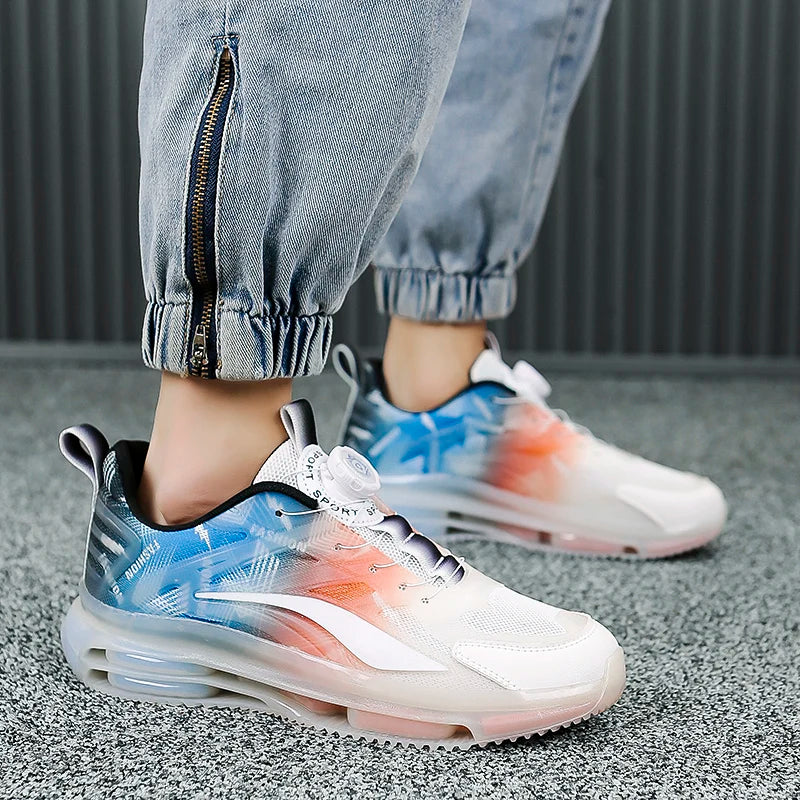 Men's Fashion Sports Basketball Shoes Air Cushion Running Shoes Comfortable Non-slip Breathable Shock Absorption Outdoor Shoes