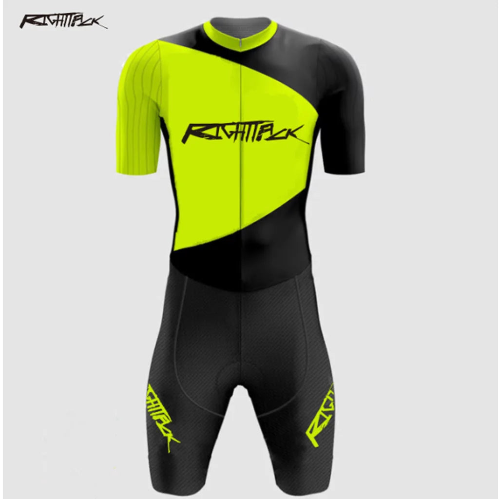 RIGHTTRACK Pro Team Men Cycling Skinsuit Short Sleeve Speedsuit Ciclismo Hombre Cyclsite Mtb Bike Clothing Triathlon Race Suit
