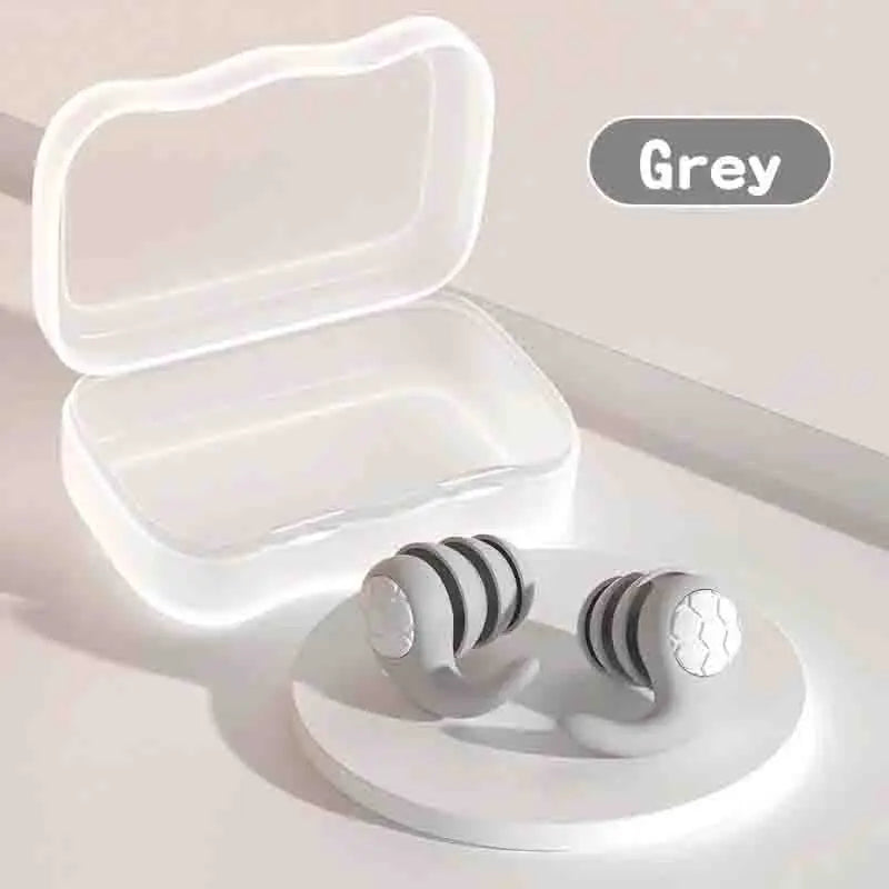 1 Pair of Soft Silicone Earplugs with Noise Cancellation, Waterproof, Comfortable To Wear, Suitable for Sleeping and Swimming