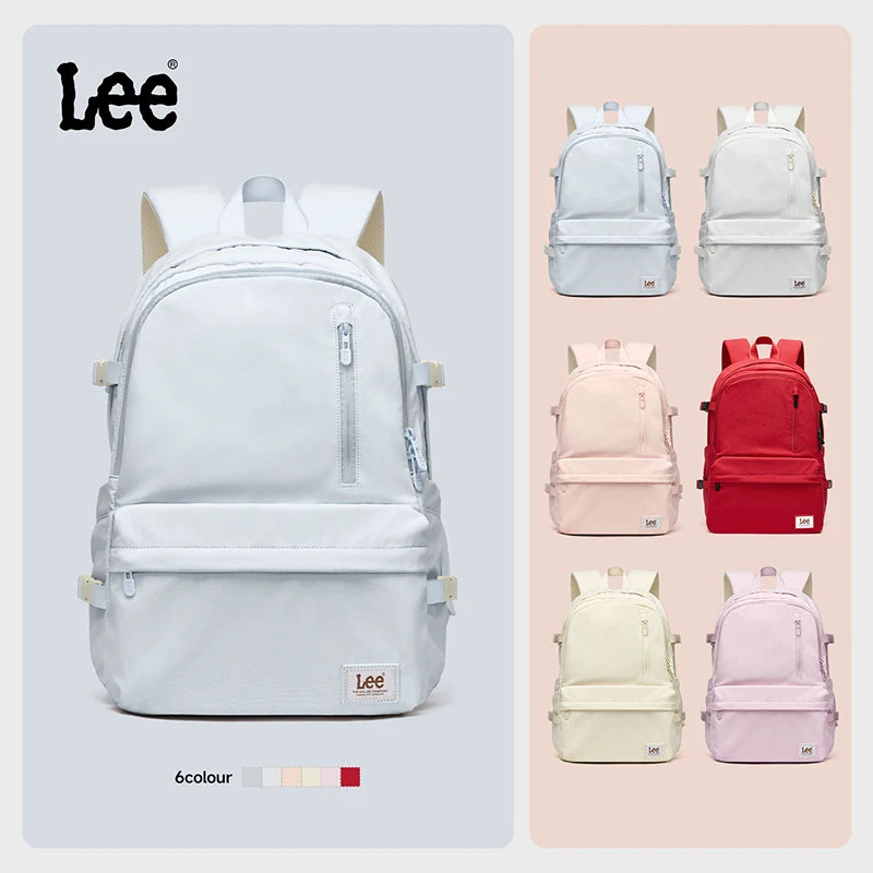LEE Brand Stylish Unisex Ultralight Oxford School Backpack Man Women 15.6 Inch Laptop School Bag Ladies Pink Red Best Schoolbag