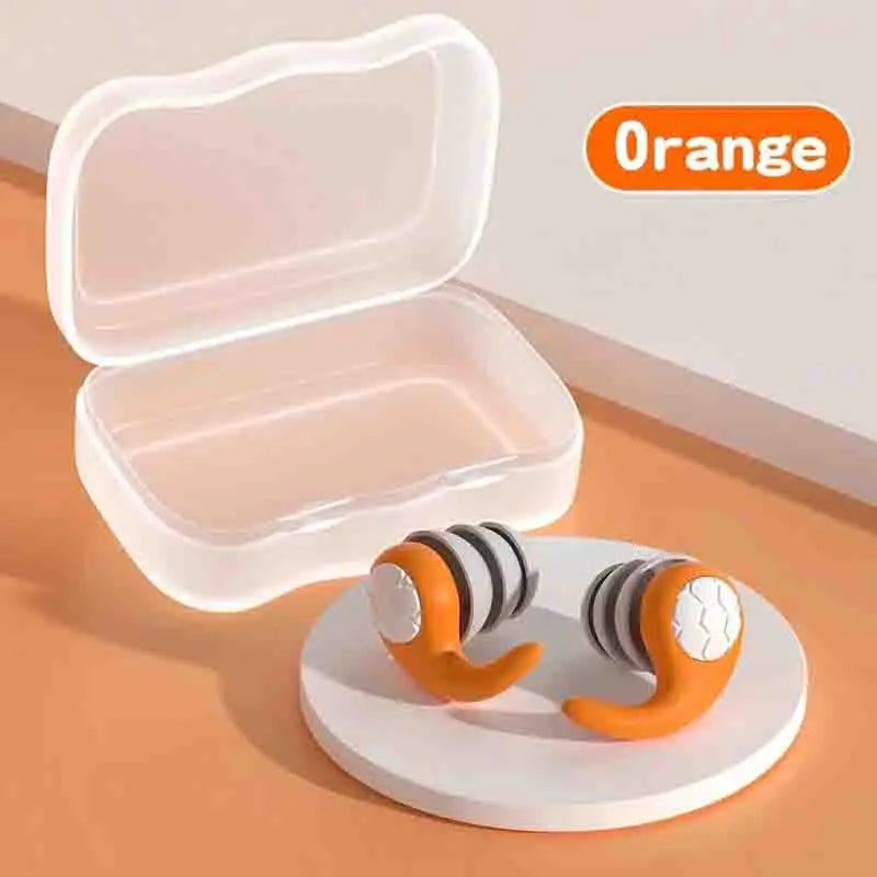 1 Pair of Soft Silicone Earplugs with Noise Cancellation, Waterproof, Comfortable To Wear, Suitable for Sleeping and Swimming