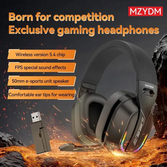 Wireless gaming headphones: 2.4G/ wired/ foldable Bluetooth headphones, providing an immersive audio experience for PC/PS4/PS5.