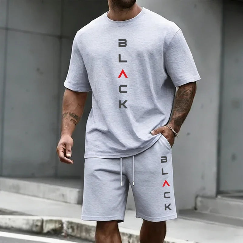 Men Tracksuit Summer Casual T-shirt&shorts Urban Fashion Short Sleeve Sportswear Home Outdoor Comfort Cool Outfit Men's Clothes