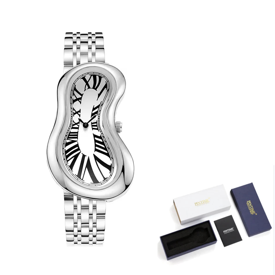 New y2k Fashion Creative Men Women Soft Melting Watch Luxury Streetstyle Irregular Shape Dial Unique Design Quartz Watch