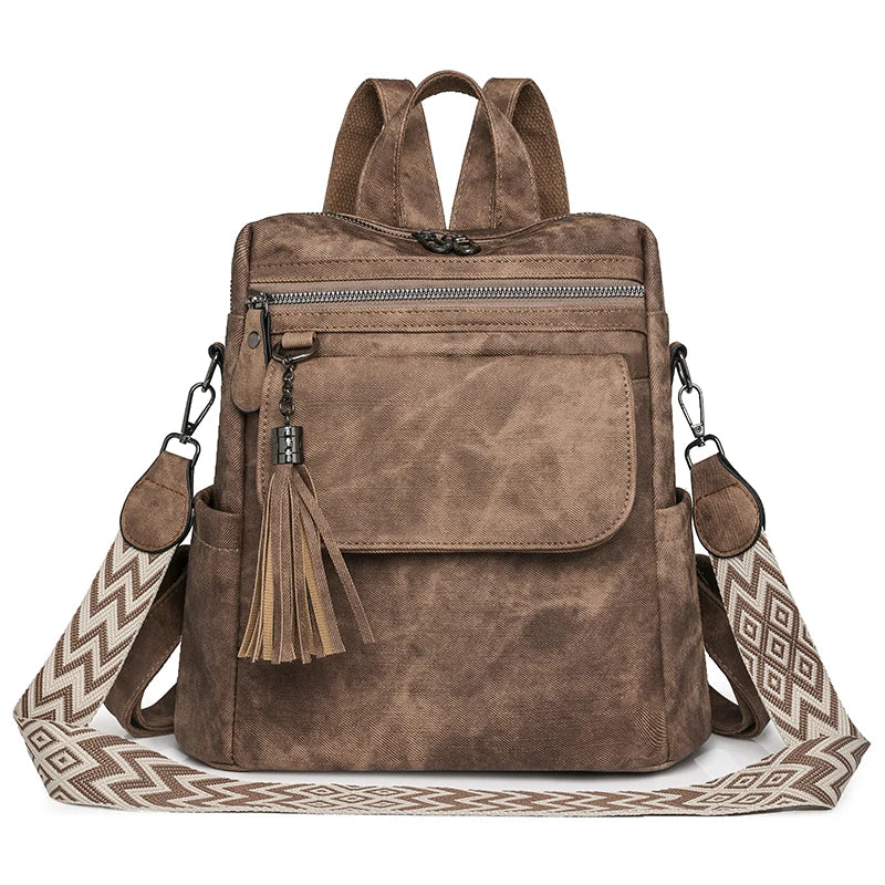 Ladies Daypacks Fashion Backpacks Women Big Travel Bagpack Large School Bags for Girls Solid Color Leather Rucksacks Female