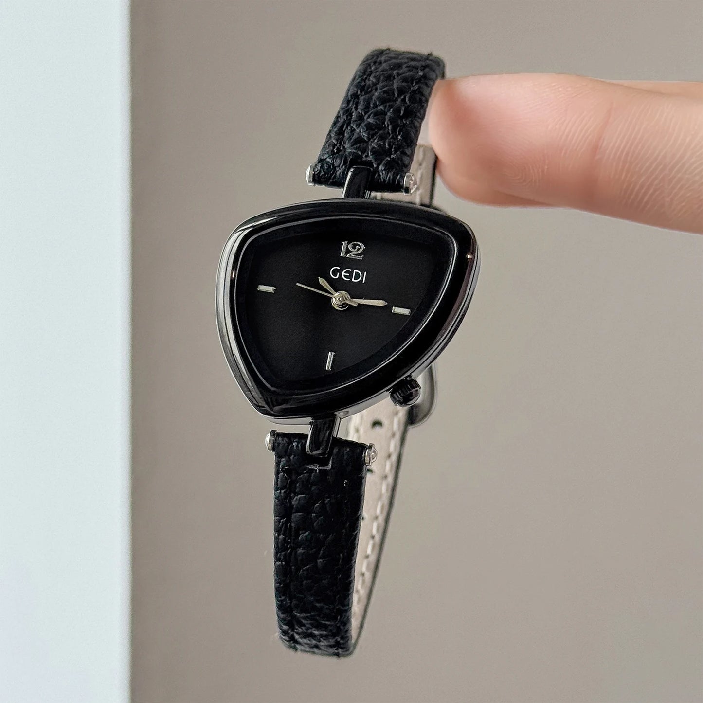 Fashionable Luxury Woman' Watch with Asymmetrical Design, Leather Strap, Small Dial, Quartz Movement - 2025 New Arrival