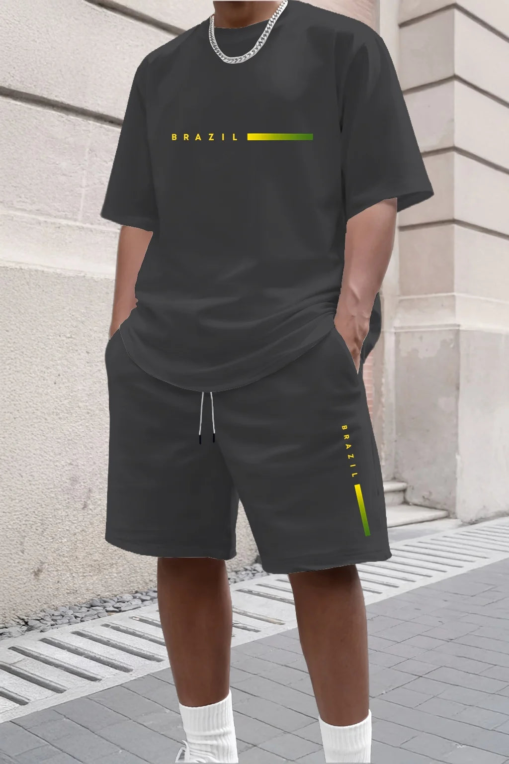 Men's Tracksuit 2 Piece O-neck Short Sleeve Shirt Shorts Set Men's Running Suit Plus Size T shirts Man Clothing Summer T-shirt
