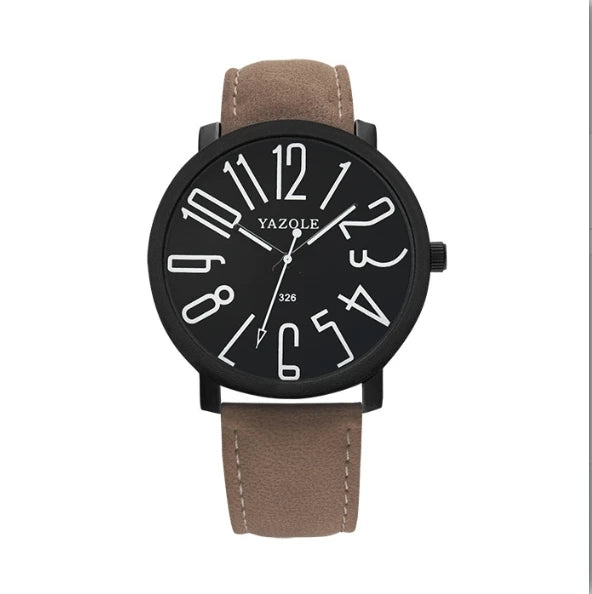 UTHAI Men's Watch Simple Waterproof Trendy Brand Thin Leather Strap Black Male Fashion Quartz Clock Watches