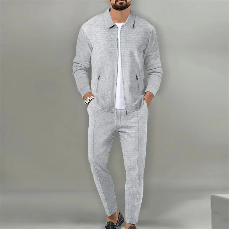 2024 NEW men's tracksuit zipper cardigan running suit men Jacket   Pants 2 Piece Set Sports Suit Autumn High Quality Sportswear