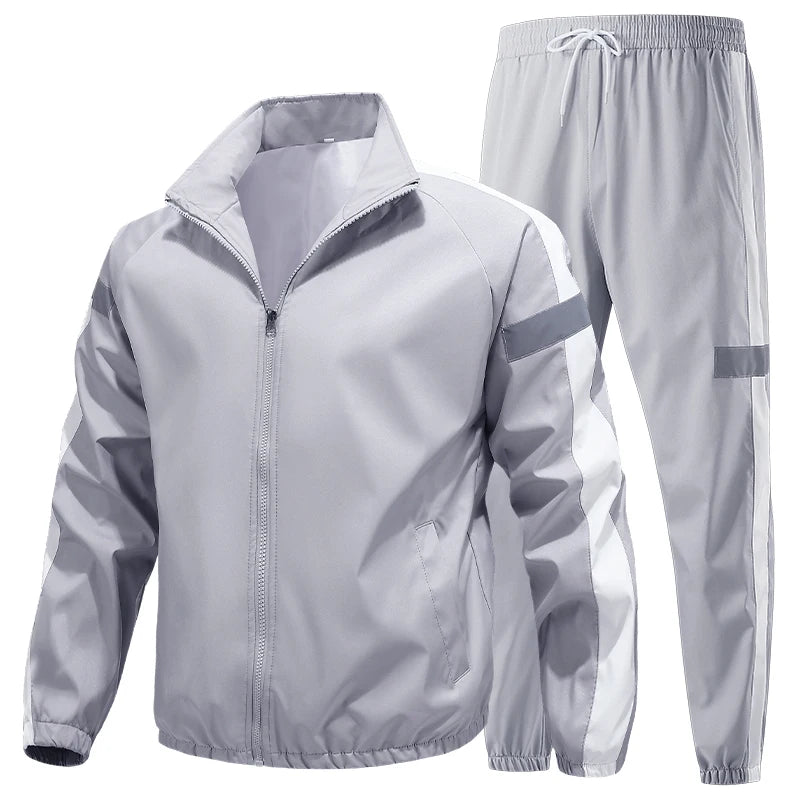 2Pcs Men Tracksuit Hoodie Tops Joggers Pants Tracksuit Set Male Running Jogging Sportswear Hooded Pants Mens Sweat Suit