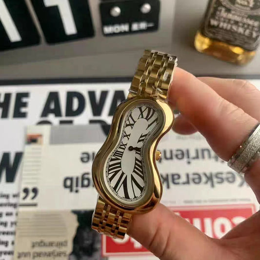 New y2k Fashion Creative Men Women Soft Melting Watch Luxury Streetstyle Irregular Shape Dial Unique Design Quartz Watch
