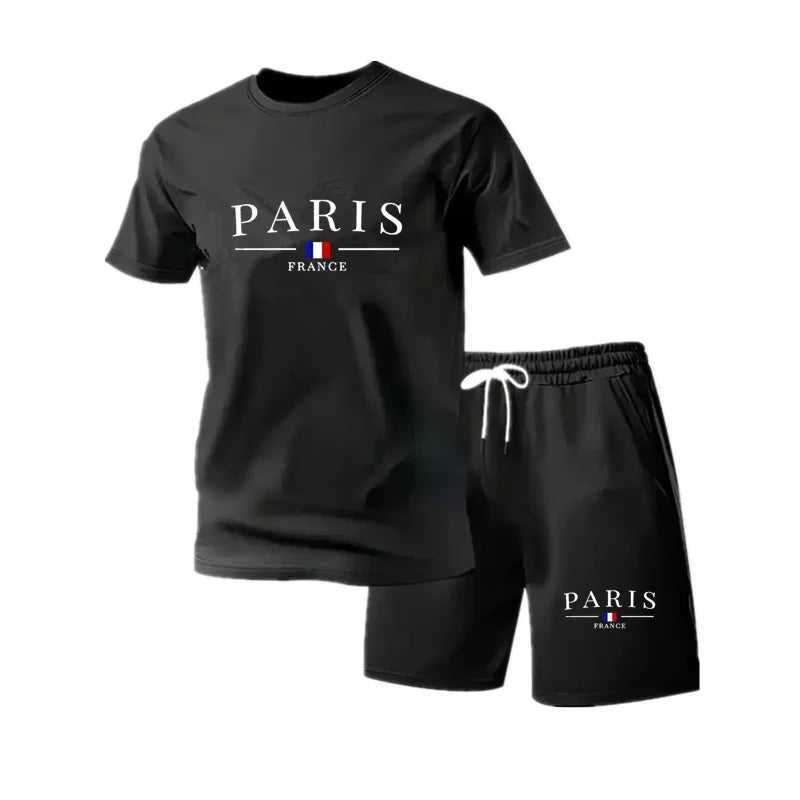 Men's Tracksuit 2 Piece O-neck Short Sleeve Shirt Shorts Set Men's Running Suit Plus Size T shirts Man Clothing Summer T-shirt