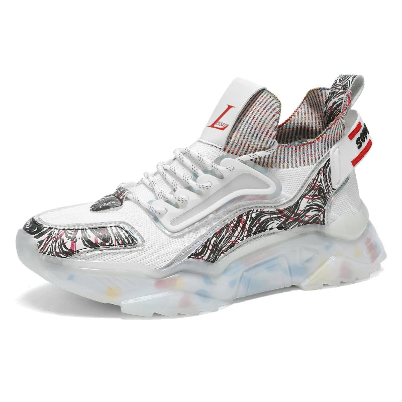 Men's new casual sports shoes four season fashion versatile comfortable thick sole breathable anti slip running casual sneakers