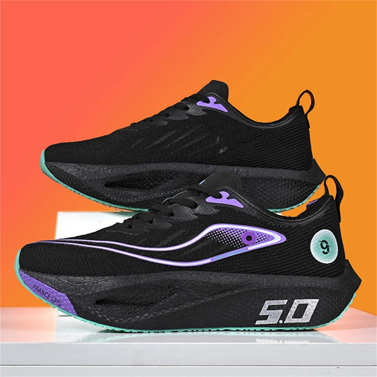 Men Sports Running Shoes Carbon Board Speciality Marathon Breathable Lightweight Women's Comfortable Nonskid Casual Sneakers New
