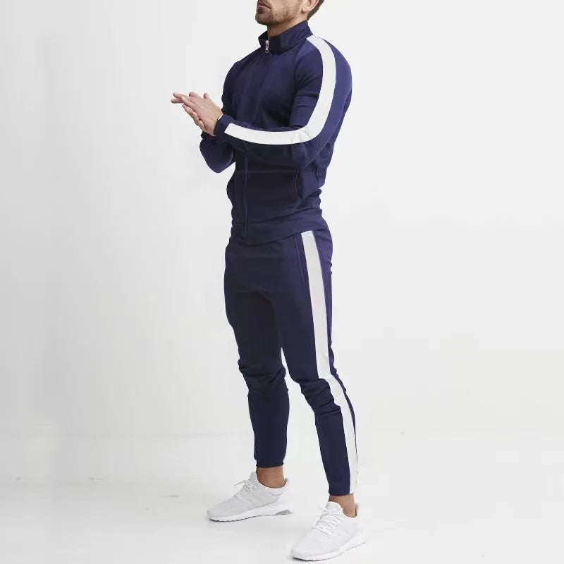 Sport Suits for Men's Y2K Fashion Streetwear 2 Piece Set Autumn Winter Male Tracksuit Sets Zipper Stand Collar Jackets+Pant Sets