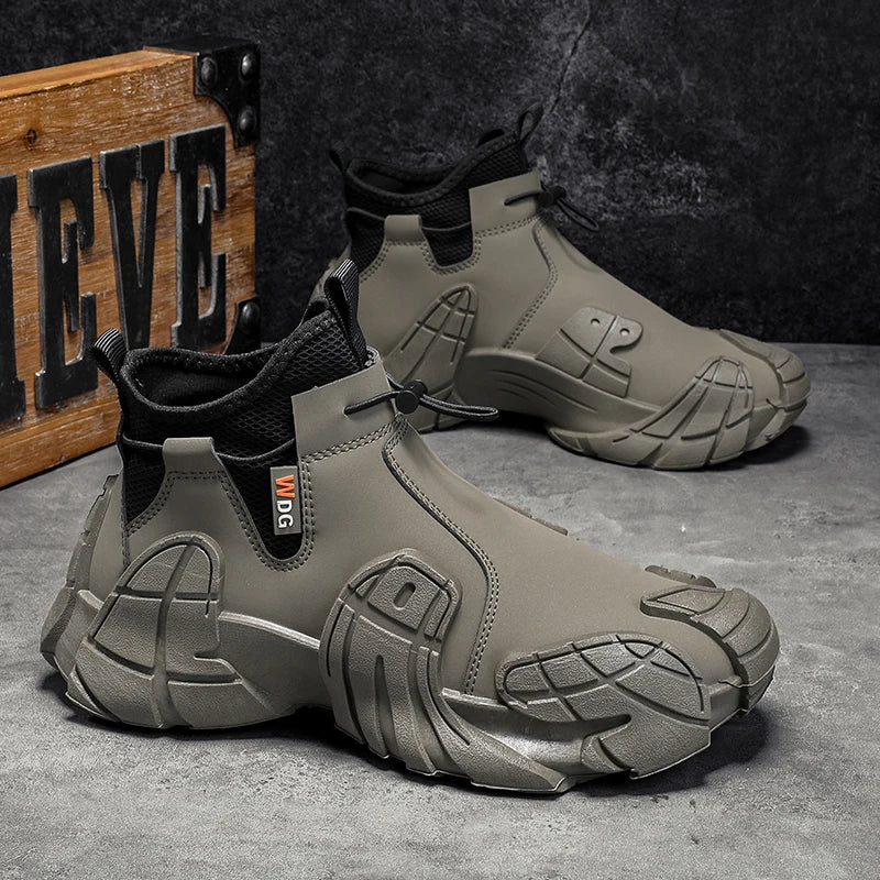 Men's new casual sports shoes breathable anti-slip wear-resistant high-top outdoor hiking walking men's shoes large size
