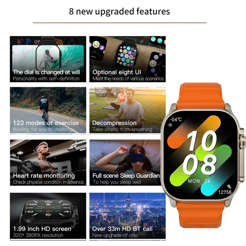 New Watch 10 Ultra Smart Watch 49mm 2026 New NFC Men Women GPS Track Bluetooth Call BT Music Games Wireless Charging Smartwatch