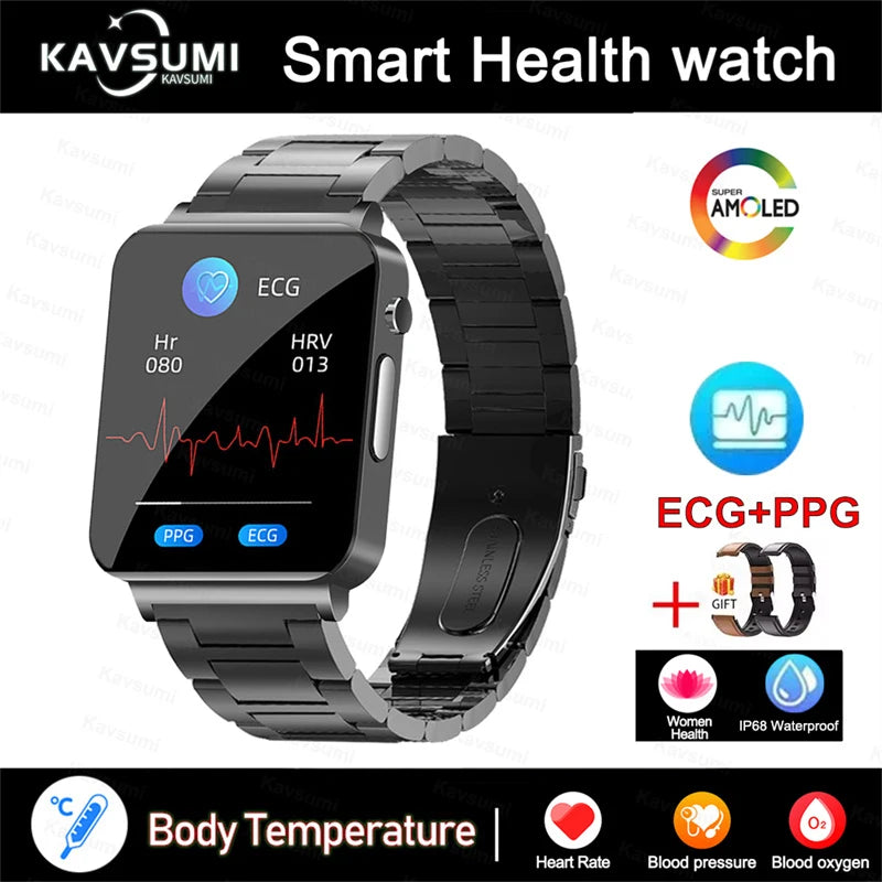 2025 New Blood Lipids Smart Watch Men ECG+PPG Heart Rate Body Temperature Monitor Women Smartwatch Fitness Tracker Sport Watches