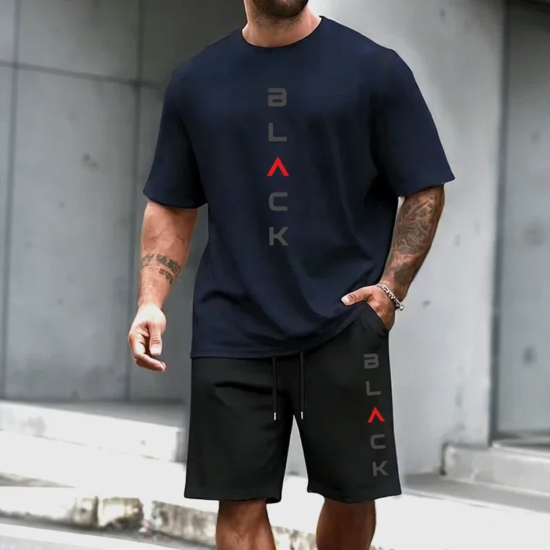 Men Tracksuit Summer Casual T-shirt&shorts Urban Fashion Short Sleeve Sportswear Home Outdoor Comfort Cool Outfit Men's Clothes