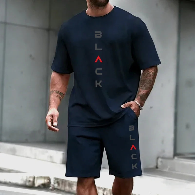 Men Tracksuit Summer Casual T-shirt&shorts Urban Fashion Short Sleeve Sportswear Home Outdoor Comfort Cool Outfit Men's Clothes