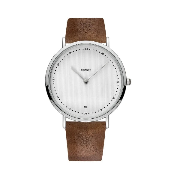 UTHAI Men's Watch Simple Waterproof Trendy Brand Thin Leather Strap Black Male Fashion Quartz Clock Watches