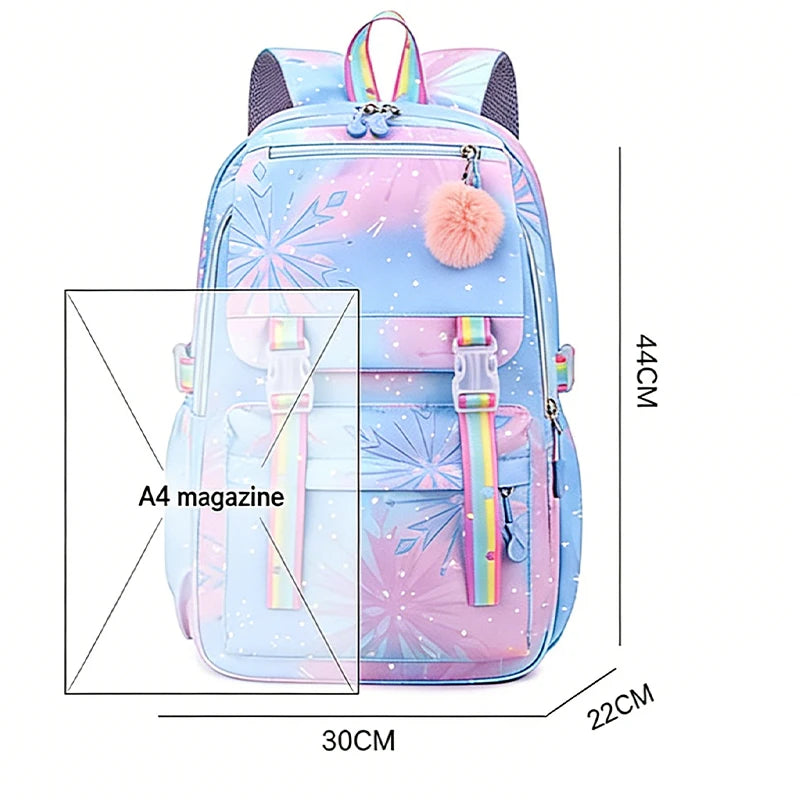 Fashion Dance Girls Printed Girls Backpack Bags Cute Cartoon Large School Bag Watercolor Dance Girls Design Teen Casual Daypack